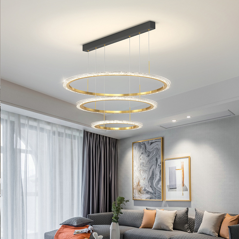 Living Room Chandelier Nordic Creative Personality Toroidal Dining-Room Lamp Post-Modern Simple Home Elegant Light Luxury Lobby Light