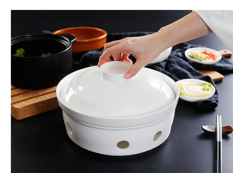 明火干锅餐具明炉酒店餐厅保温盘子菜盘商用陶瓷创意加热鱼盘