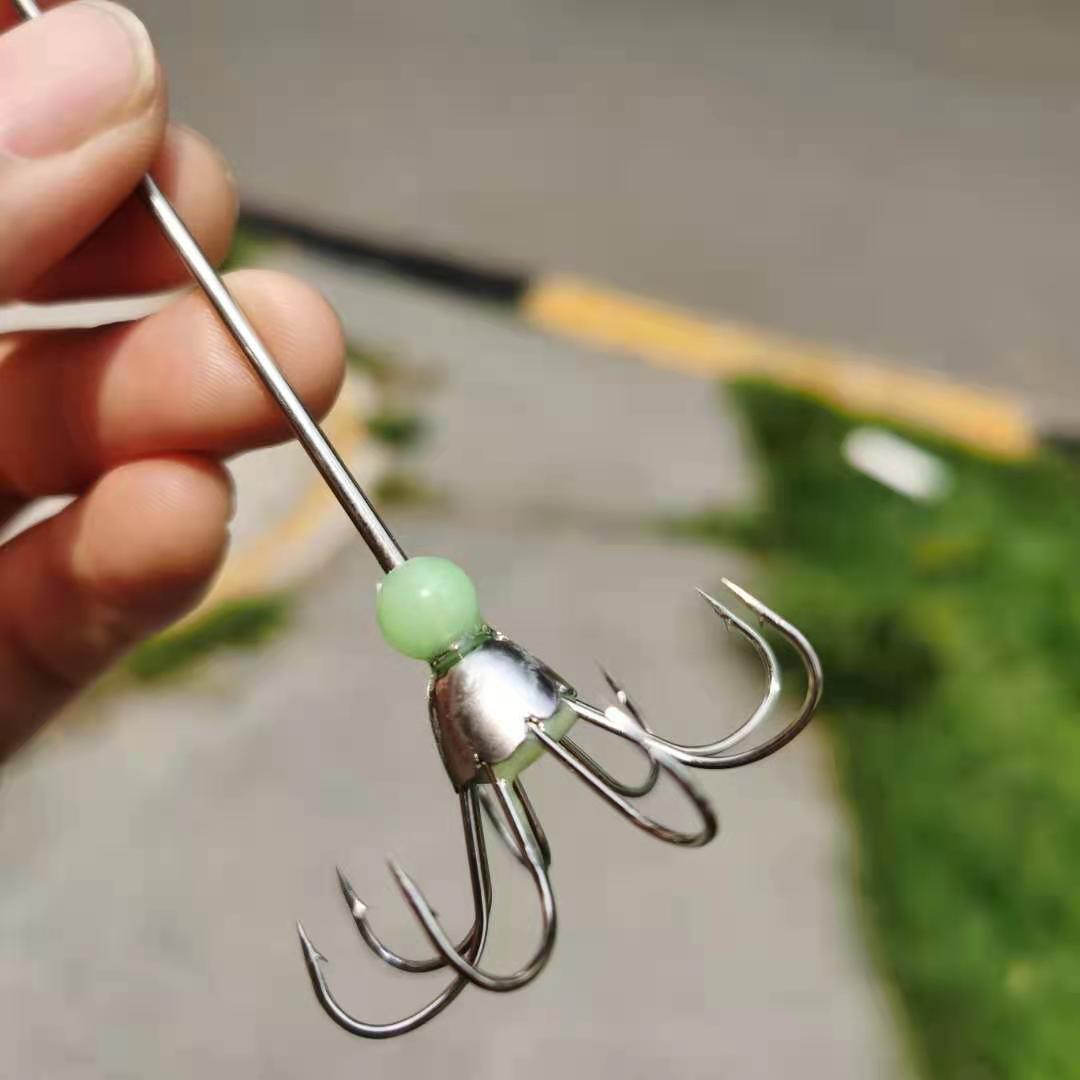 有刺夜光鱿鱼钩活虾钩 针鱿钩穿虾吹筒钩 八爪钩 乌贼 章鱼墨鱼钩