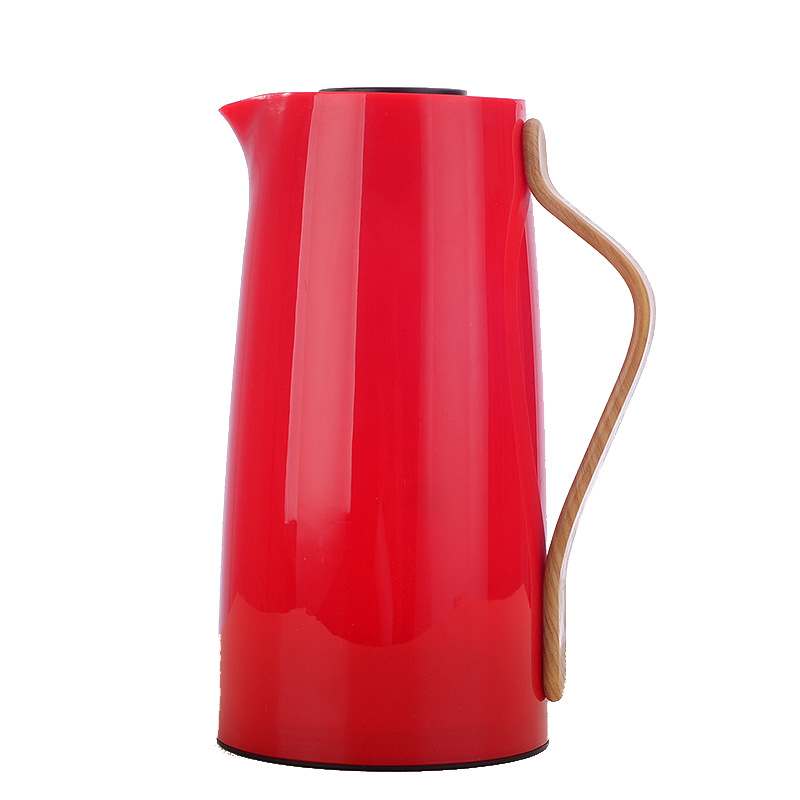 Household Thermal Pot Wholesale Vacuum Glass Liner Kettle Large Capacity Thermal Insulated Bottle Printing Wood Grain Handle Coffee Pot