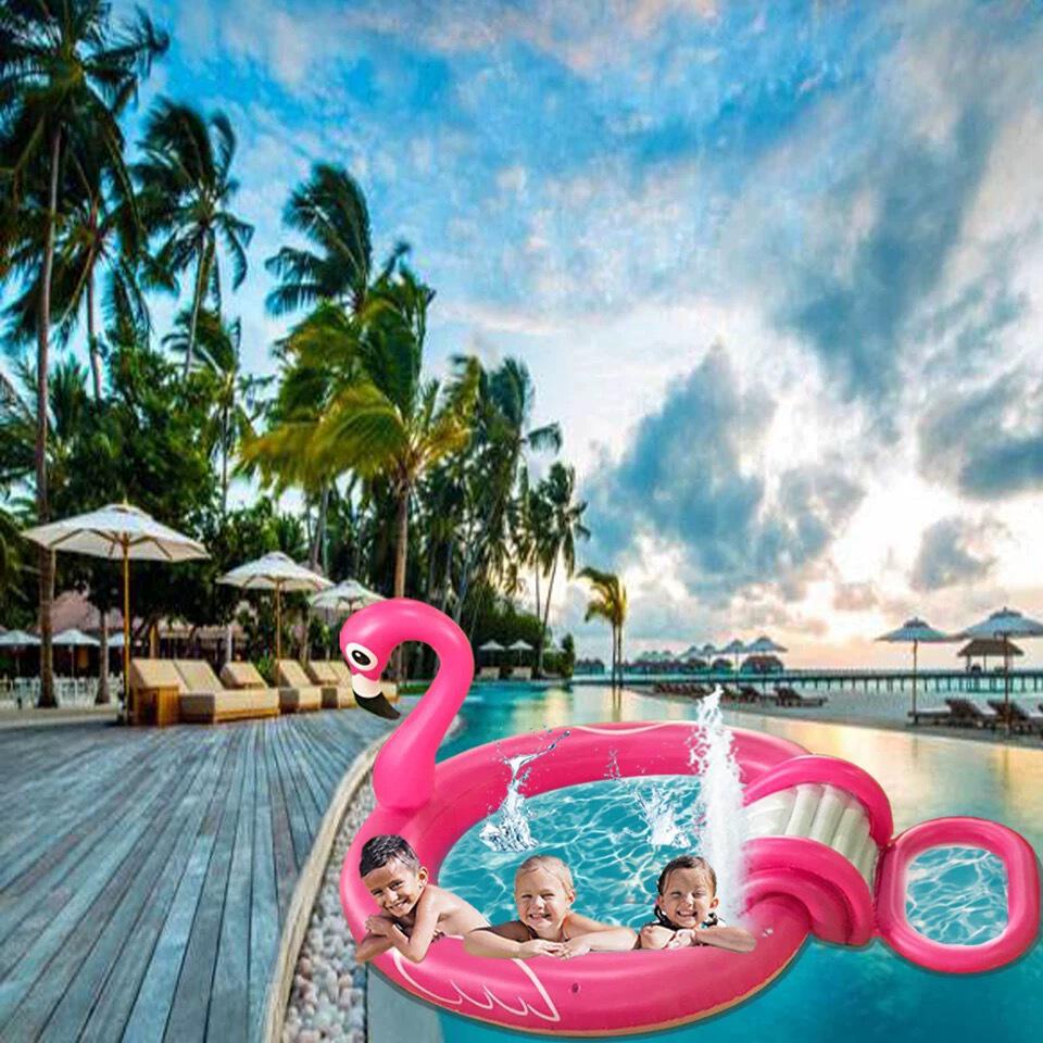 儿童充气游泳池加厚带滑梯宝宝婴幼儿家用海洋球池喷水小孩戏水池