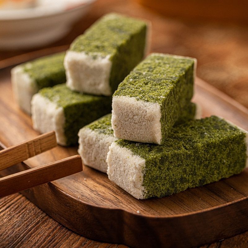 糕点龙井茶芡实糕1盒200克杭州西湖网红非遗传统糕点零食-阿里巴巴