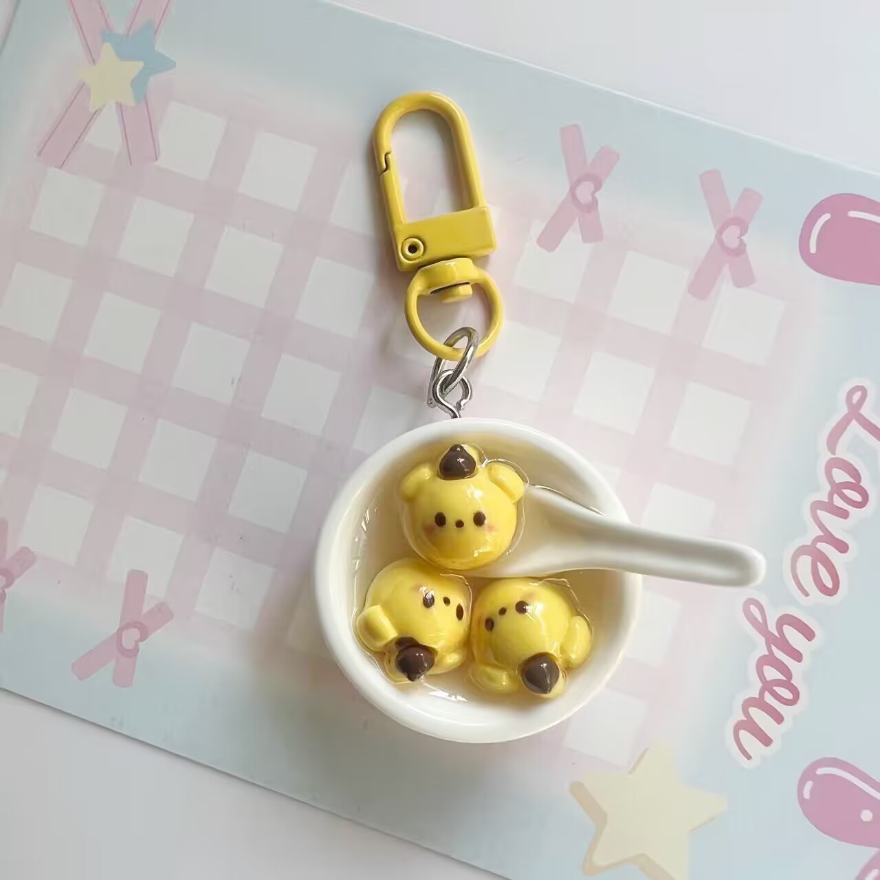 Sanrio Soup Bowl Keychain Schoolbag Pendant Ins Girl Heart Cartoon Couple Girlfriends Gift Accessories Ornaments