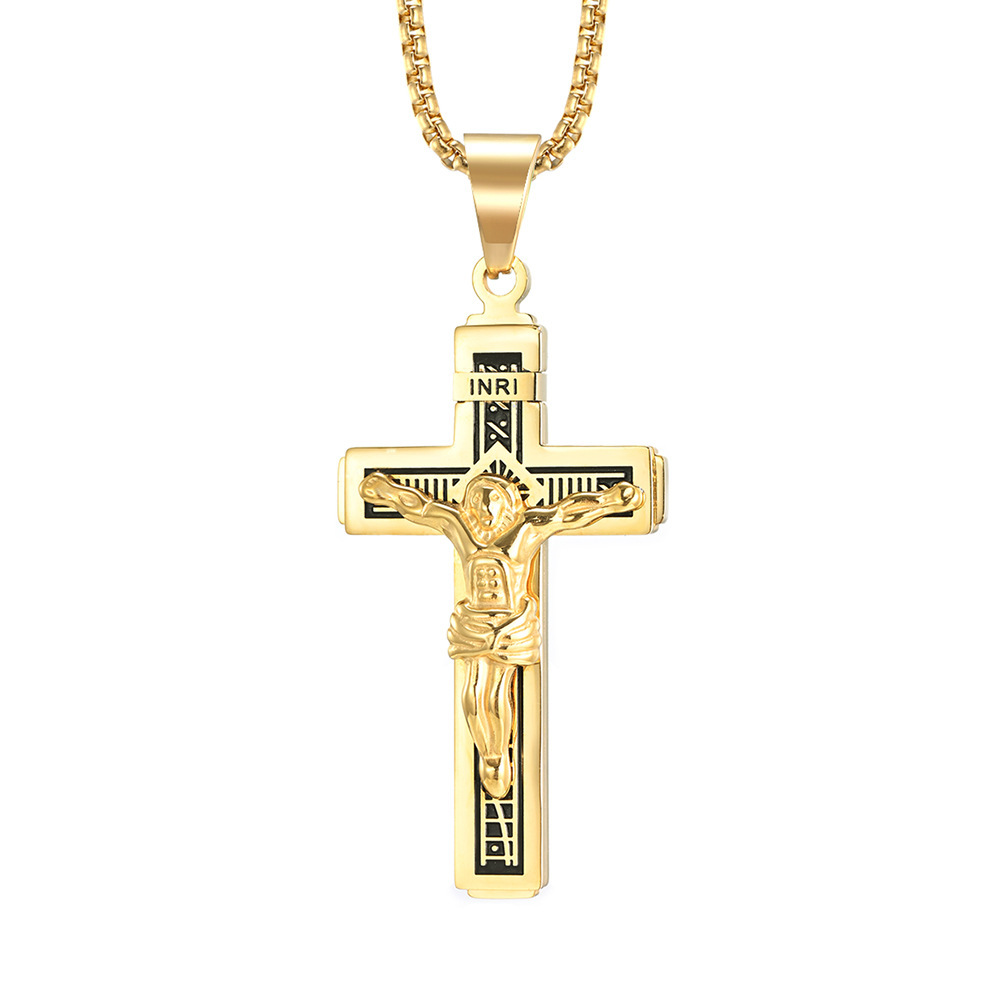 European and American Hipsters Wear Cross Pendant Source Factory in Stock Wholesale Trendy Necklace Hipster Necklace