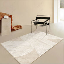 地毯 客厅侘寂北欧抽象线条茶几垫卧室毛绒床边艺术风地垫独立站