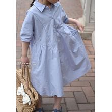 韩国童装女童气质连衣裙2024夏季新款儿童裙子时髦小中大童衬衫裙