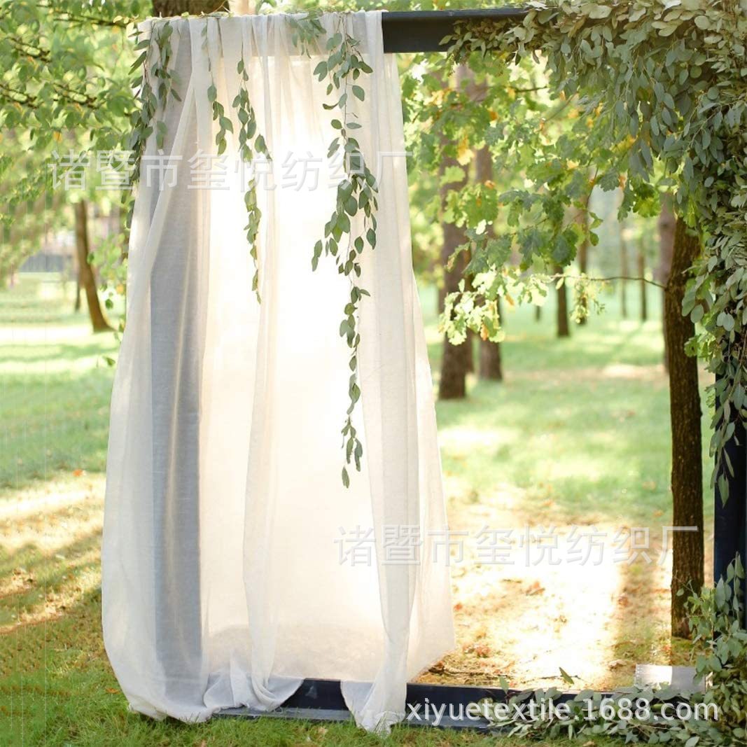亚马逊雪纺帷幔薄纱窗帘户外婚礼拱门背景万圣节派对拍照摄影纱幔