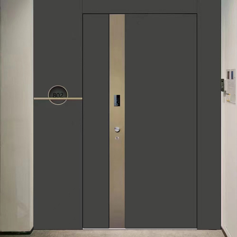 时尚铸铝轻奢定制大门防爆入户子母对开防盗门小区进户安全外门