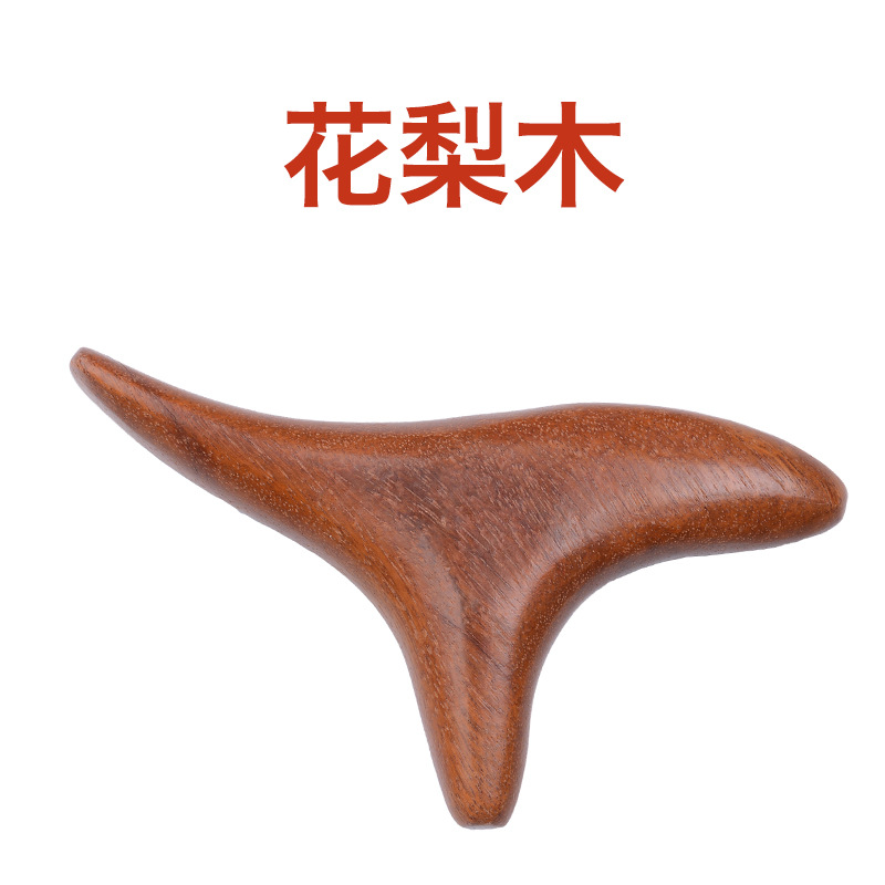 Triangle Sparrow Massager Fragrant Wood Multifunctional Manual Acupuncture Pen Rosewood Three-Fork Foot Acupuncture Point Press Compaction Wooden Pedicure Cone