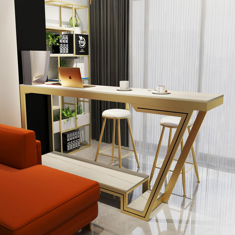 意式岩板横厅客厅吧台隔断柜轻奢创意靠墙吧台桌酒吧台家用高脚桌