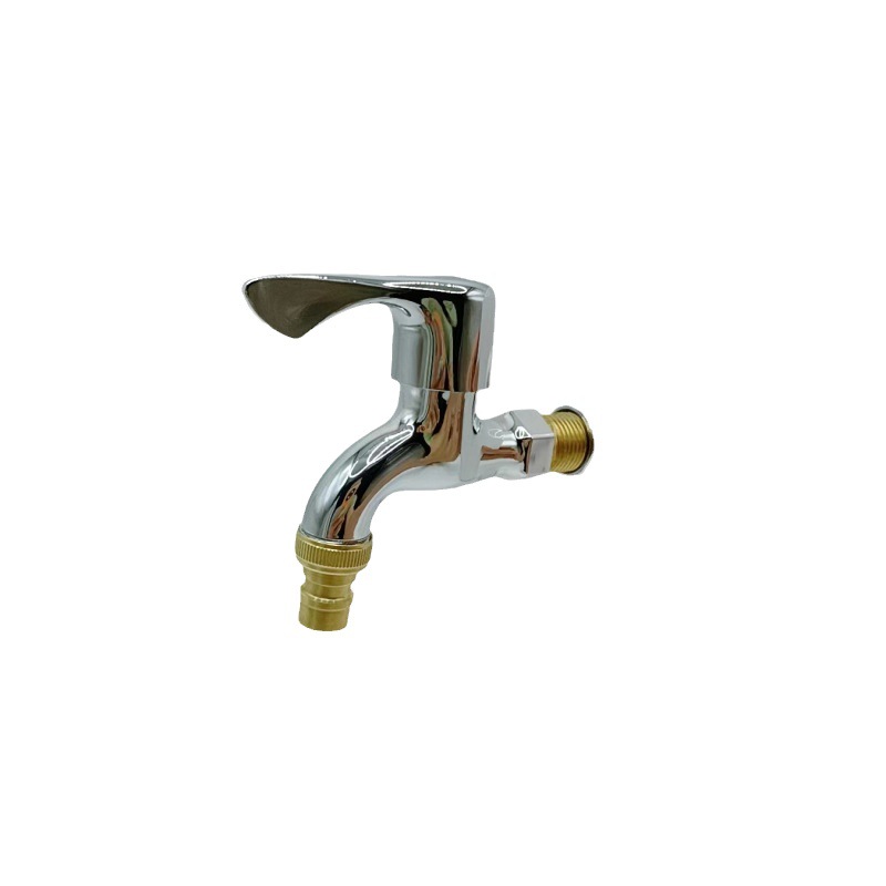 Factory Direct Supply Electroplating Plastic Core Copper Steel Tooth Steel Nozzle Balcony Mop Pool 4 Points Water Inlet Quick Open Single Cold Faucet Water Tap