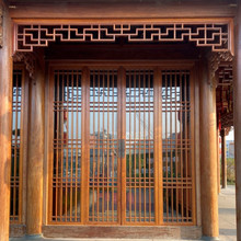东阳木雕中式挂落门楣装饰实木花格仿古门窗隔断吊顶背景入户装修