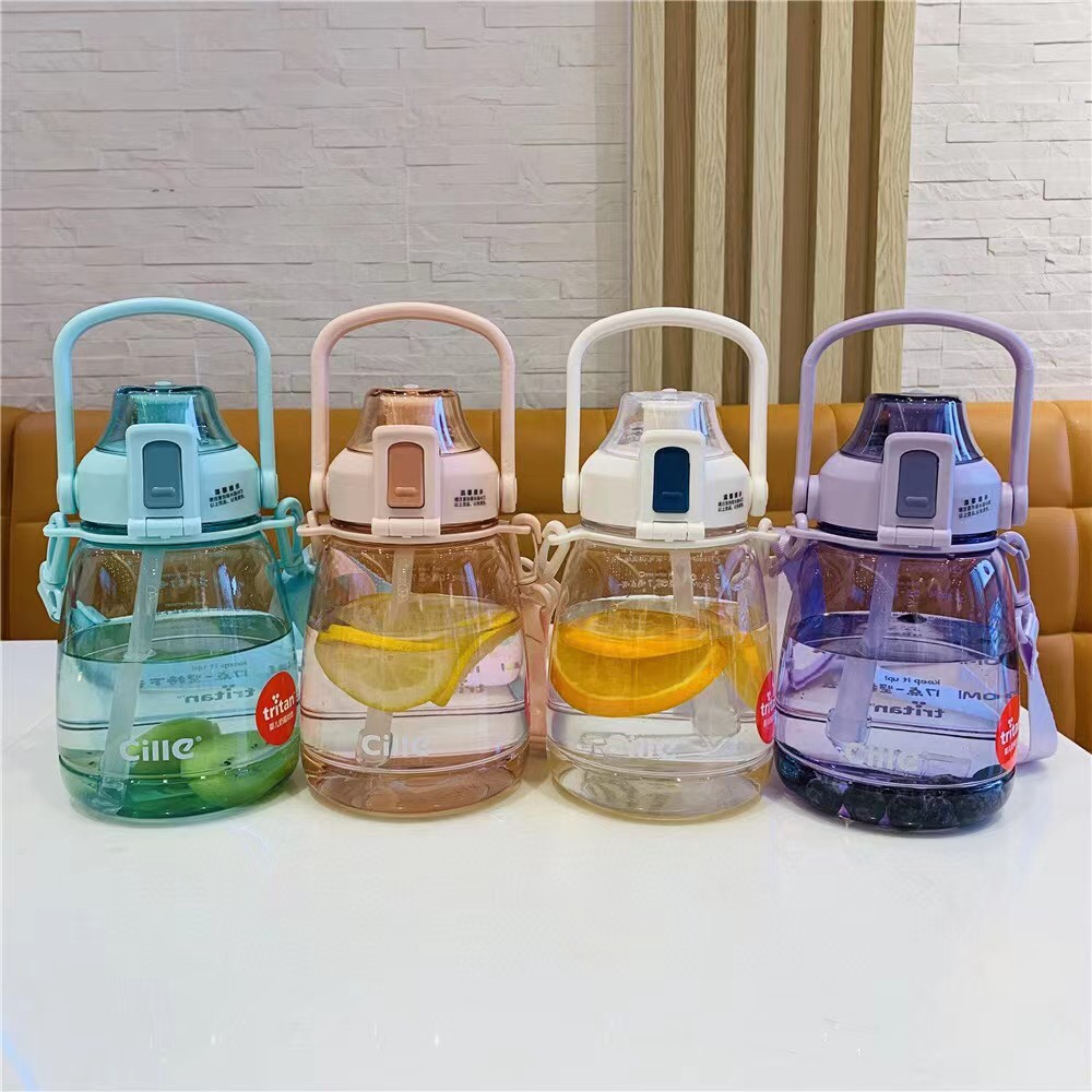 希乐大肚杯塑料杯子批发户外运动健身便携超大容量随手杯学生水杯