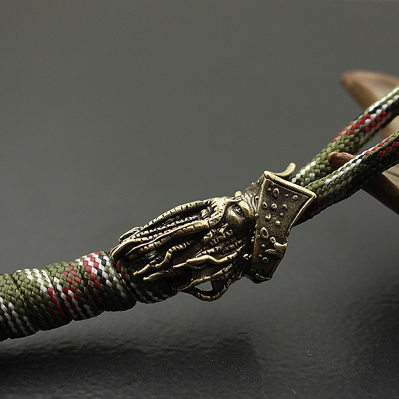 新款黄铜加勒比海盗系列刀坠钥匙扣挂件深海阎王戴维琼斯伞绳配件