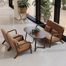 网红咖啡厅桌椅组合奶茶店铺沙发椅子民宿酒吧休息区休闲沙发实用