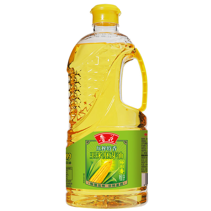 【鲁花直营】鲁花物理压榨玉米胚芽油1.6L*1 食品 食用油