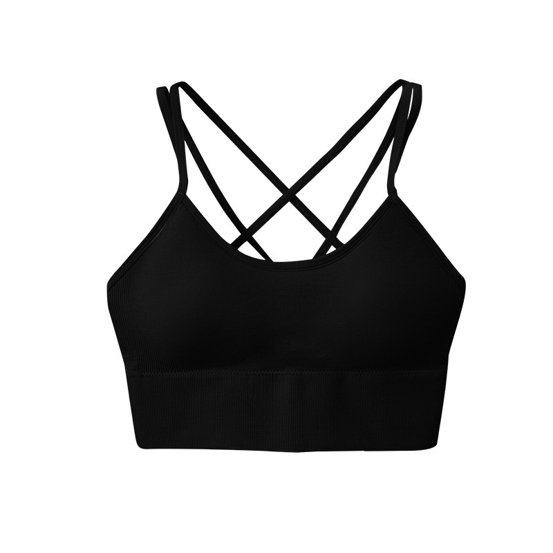 Cross-Border Sports Bra Women's plus Size Thin Quick-Drying Shockproof Running Yoga Vest Cross Beauty Back and Push up Underwear