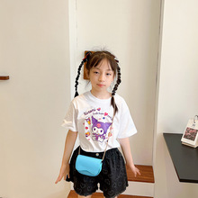 儿童单肩包2024年新款包包女韩版简约马鞍包时尚个性宽肩带斜挎包
