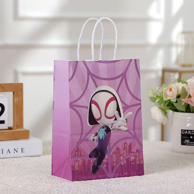 Spider-Man Packaging Bag Superhero Tote Bag Party Gift Gift Bag Kraft Paper Bag Cartoon Shopping Bag