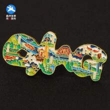 金属冰箱贴城市磁贴上海北京成都重庆三亚西安杭州旅游纪念品定制