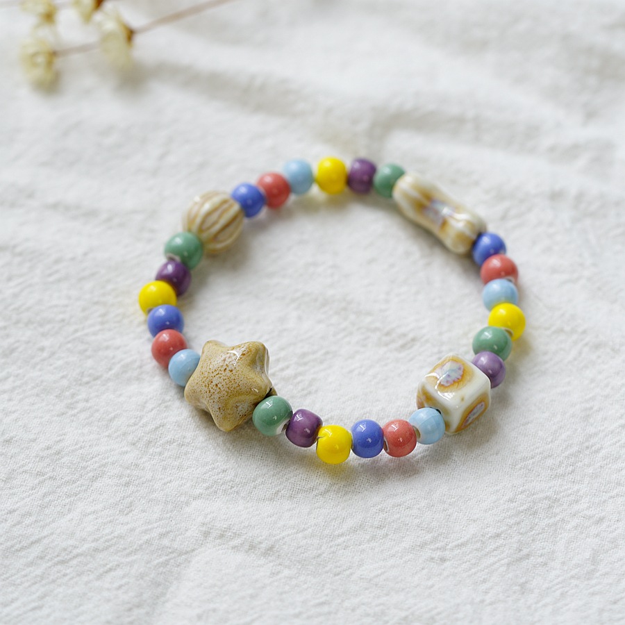 One-Meter Porcelain Jingdezhen Ceramic Bracelet Ornament Student Hand-Woven Bracelet New Chinese Artistic Dopamine Ornament