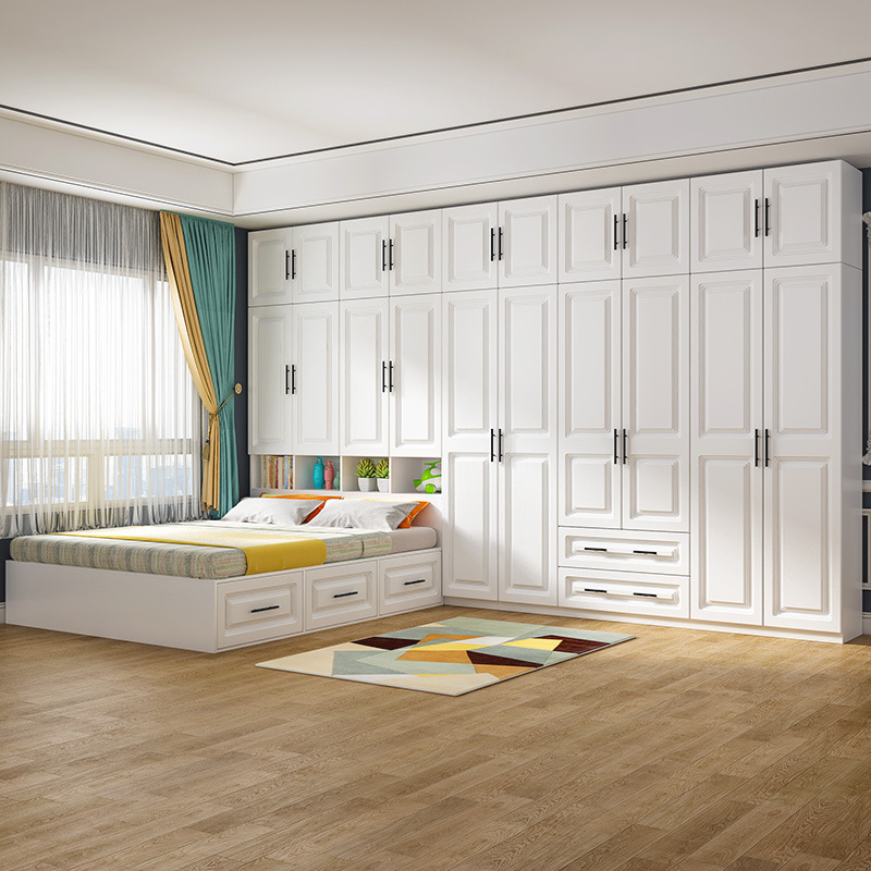 榻榻米衣柜床多功能储物儿童书桌床组合衣帽间床小户型床柜一体床