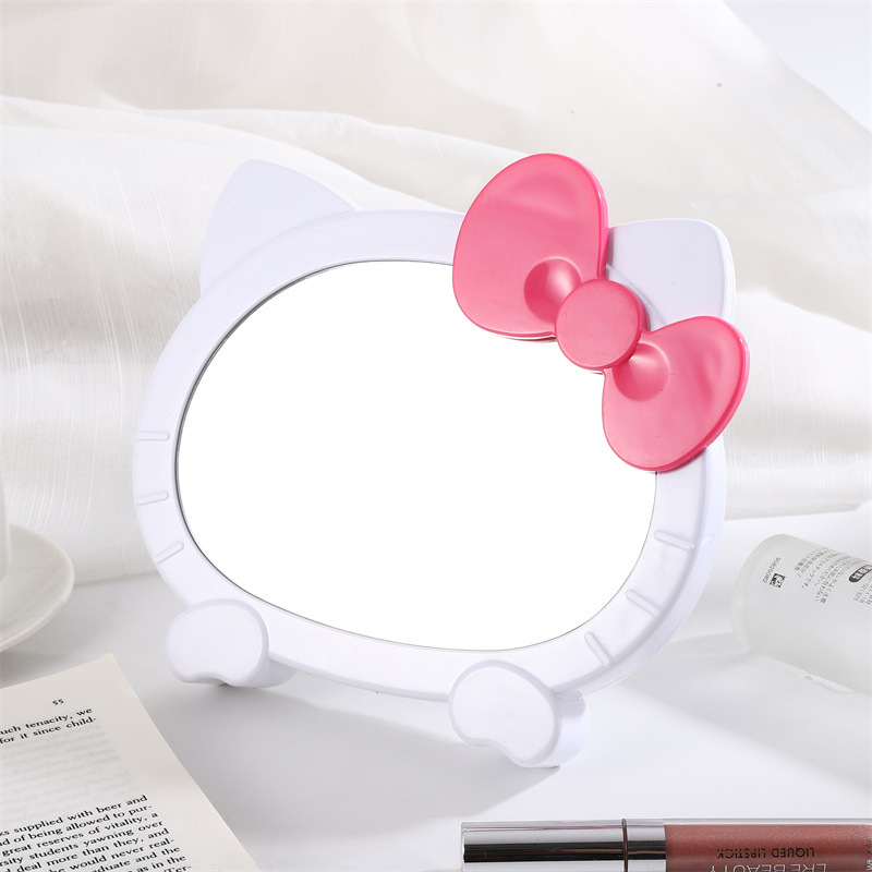 Cute Mirror Household Small Office Portable Student Dormitory Desktop Desktop Makeup Mirror Girl Heart Dressing Mirror