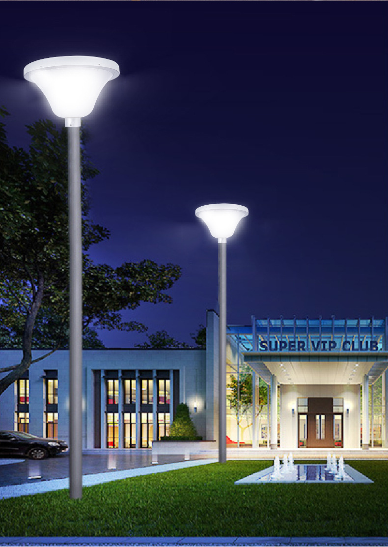 led太阳能户外庭院灯30w圆形小区公园景区花园街道照明太阳能路灯