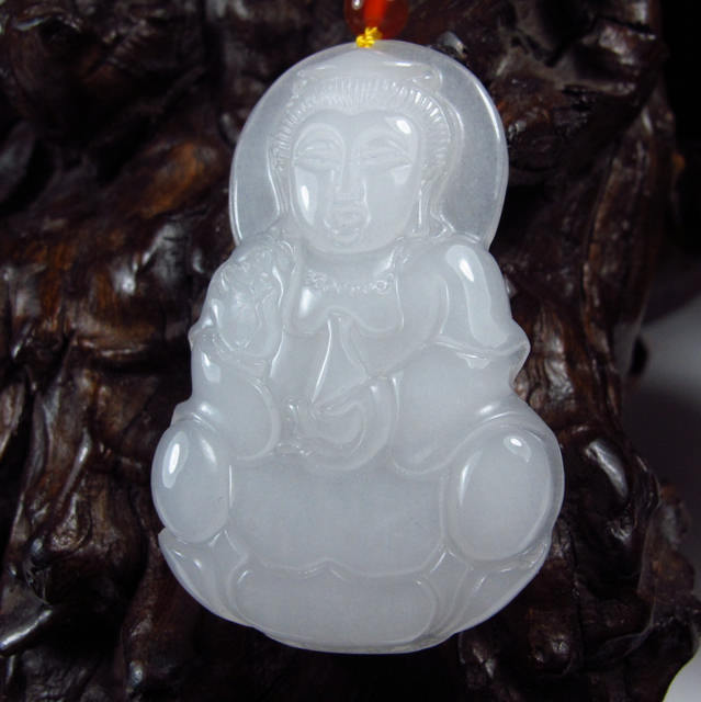 和田玉白玉观音吊坠羊脂玉级昆仑白玉挂件牌子吊坠玉牌项链