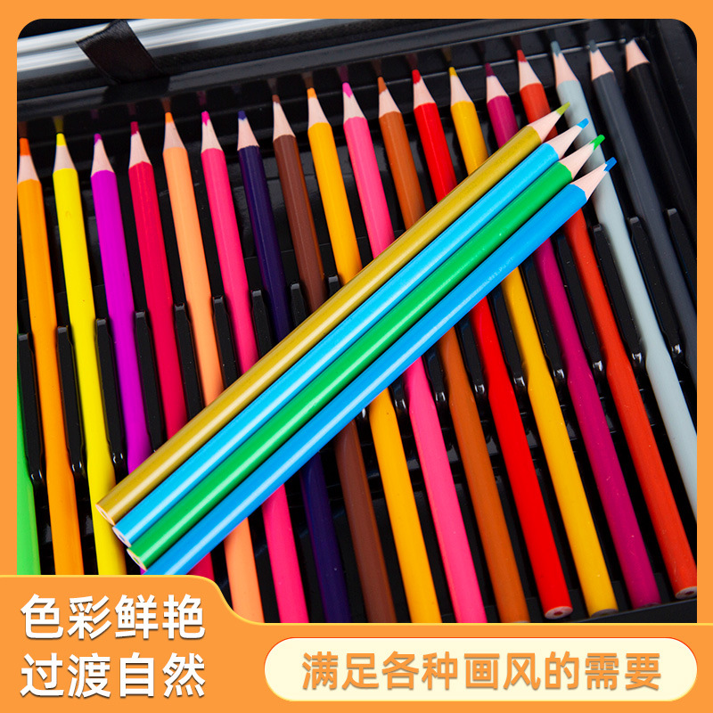 145 Children's Watercolor Pen Art Painting Stationery Gift Box Crayon Non-Dirty Hand Oil Painting Stick Painting Brush Set Wholesale