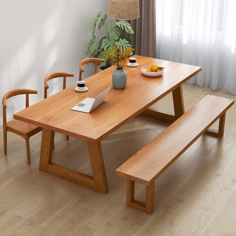 实木家用吃饭桌简约创意休闲餐桌椅组合韩式原木餐吧餐厅休闲餐桌