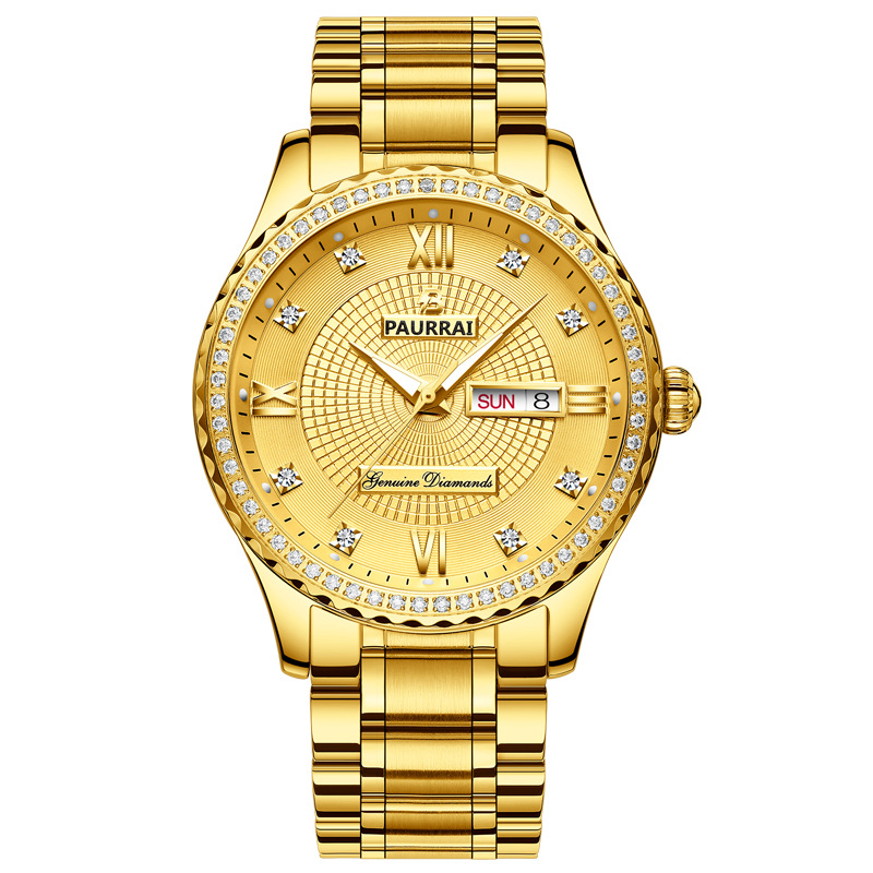 正品保罗莱男士手表全自动机械表夜光防水商务纤薄男表