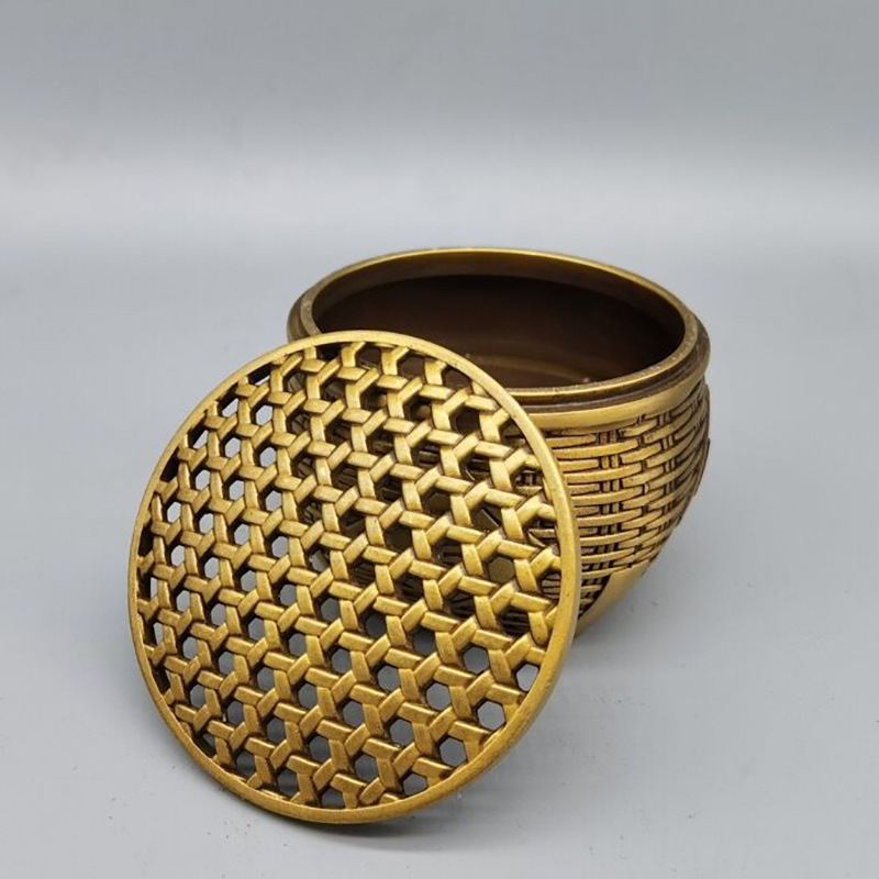 仿古黄铜年年有余薰炉家居茶道摆件古玩收藏纯铜香炉熏香炉摆设