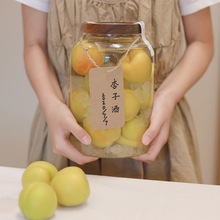 IZ4A家用泡酒玻璃瓶杨梅青梅专用带盖密封罐子大容量透明腌制储物
