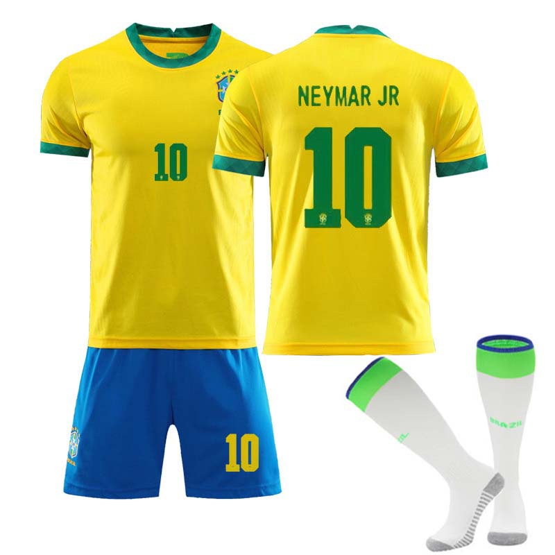 欧洲杯巴西队球衣内马尔罗纳尔多足球服套装儿童比赛球服代发