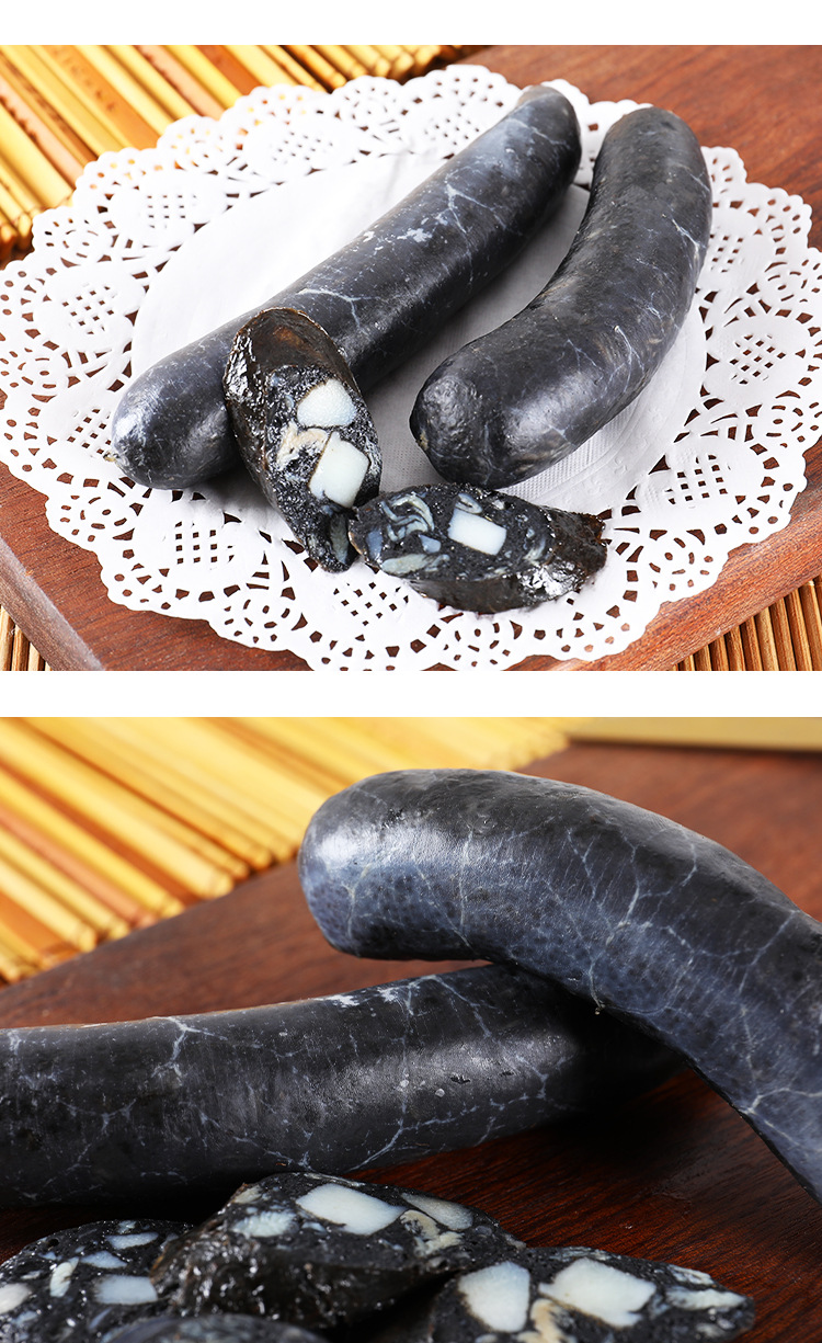 君和 墨鱼肠日式墨鱼香肠黑色地道肠热狗肠烤肠500g