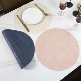 PVC仿皮革餐垫编织纹隔热垫防水防油桌垫餐厅节日垫子桌垫家用
