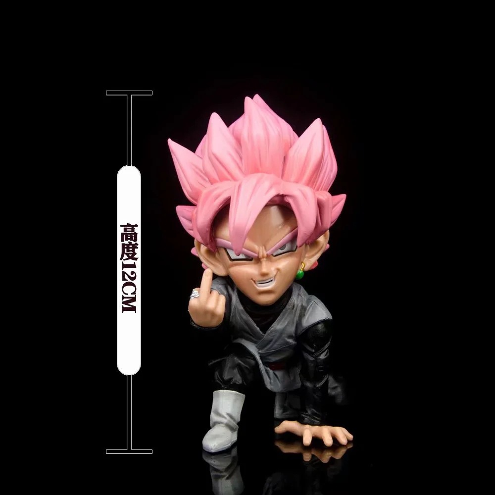 超级赛亚人 gk 桃红悟空 竖中指黑悟空 可换头 q版公仔 盒装手办