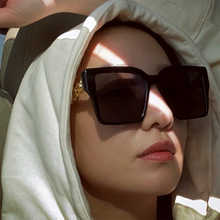 方形链条太阳镜2023新款欧美ins复古sunglasses太阳眼镜个性墨镜