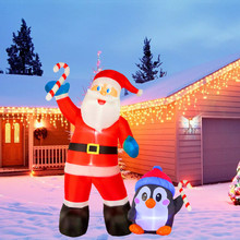 外贸热销手拿糖果棒圣诞老公企鹅节日装扮儿童玩具草坪庭院气模