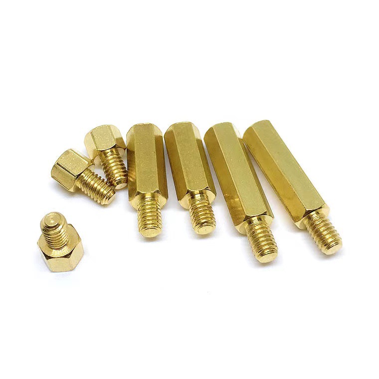 厂家批发铜六角螺柱现货安防电脑主板机箱单头螺柱隔离六角柱m2.