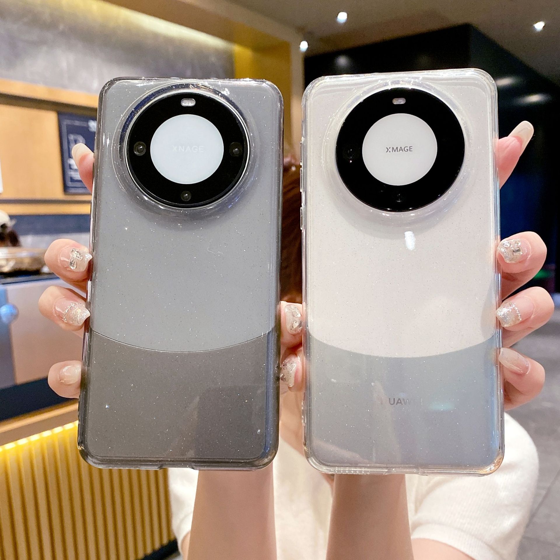 适用华为mate60pro 闪粉透明满天星手机壳mate60高级感防摔保护套