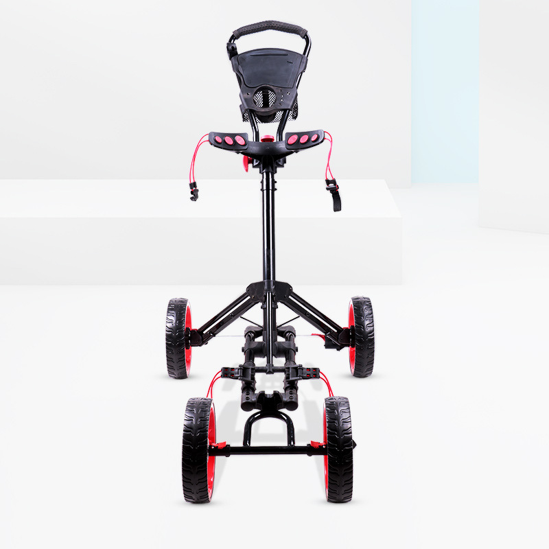 Popular New Multi-Functional Golf Charter Trolley Foldable Four-Wheel Golf Push Cart Court Supplies