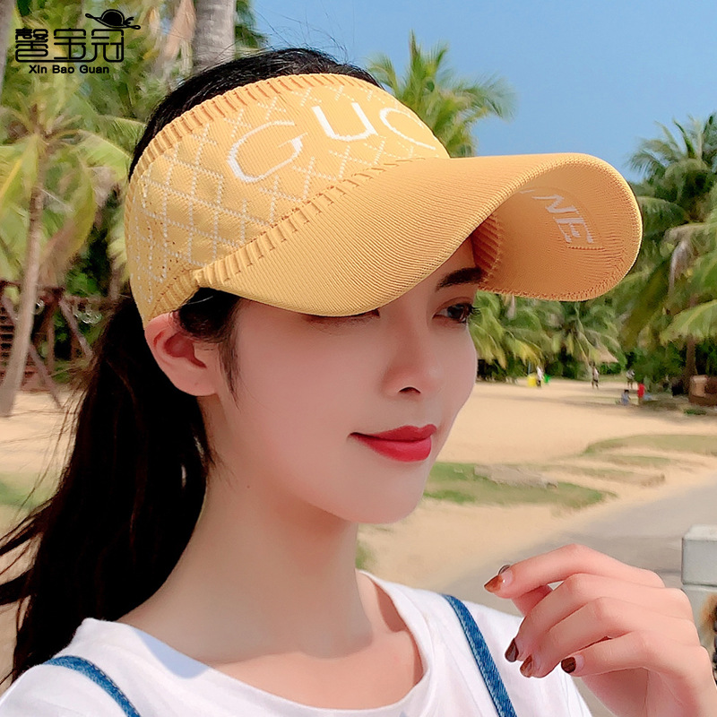 8013 Spring/Summer Topless Hat Korean Style Sun Hat Women's Outdoor Sports Sun-Proof Beach Hat All-Matching Hat Tide