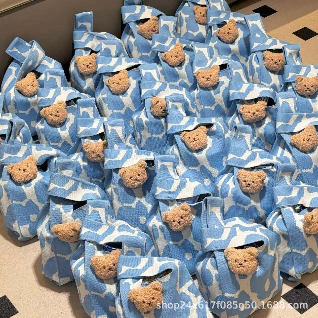 高品质加厚宝宝伴手礼袋实用针织包礼品编织包手提包托特包女包