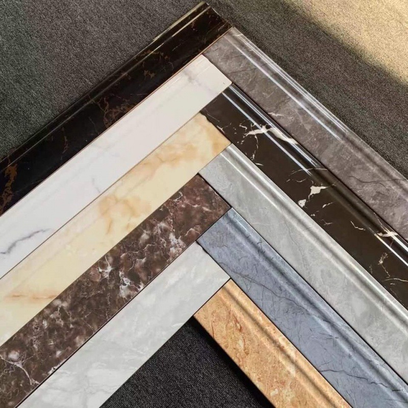 极窄踢脚线客厅地脚线瓷砖贴脚线线100x800灰白色大理石墙角线条