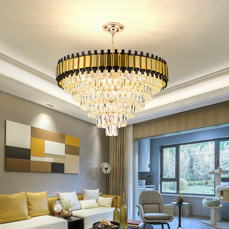 Villa Living Room Chandelier 2024 New High-End Simple Modern Restaurant Crystal Light Luxury Lamp Home Bedroom Lamps