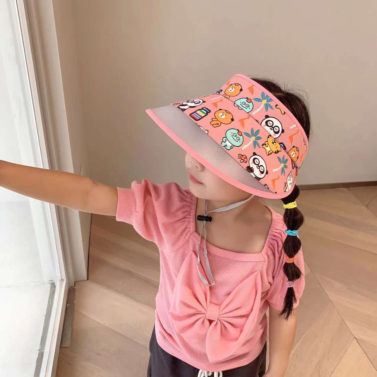 Children's Sun Hat Summer Girls' Electric Fan Hat Artifact Big Brim Baby Topless Hat Boys' Sun Hat Sun