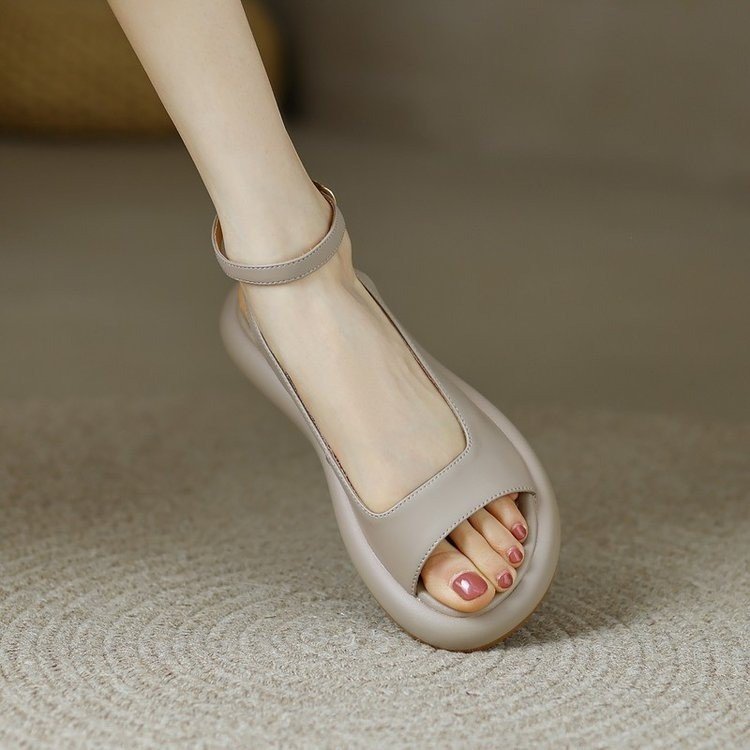 休闲鱼嘴平底鞋