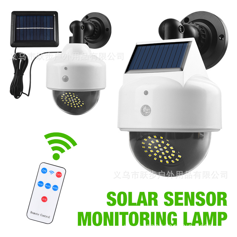 New Solar Human Body Induction Simulation Monitor Lamp Fake Camera Remote Control Lights Power Failure Emergency Street Lamp Wall Lamp